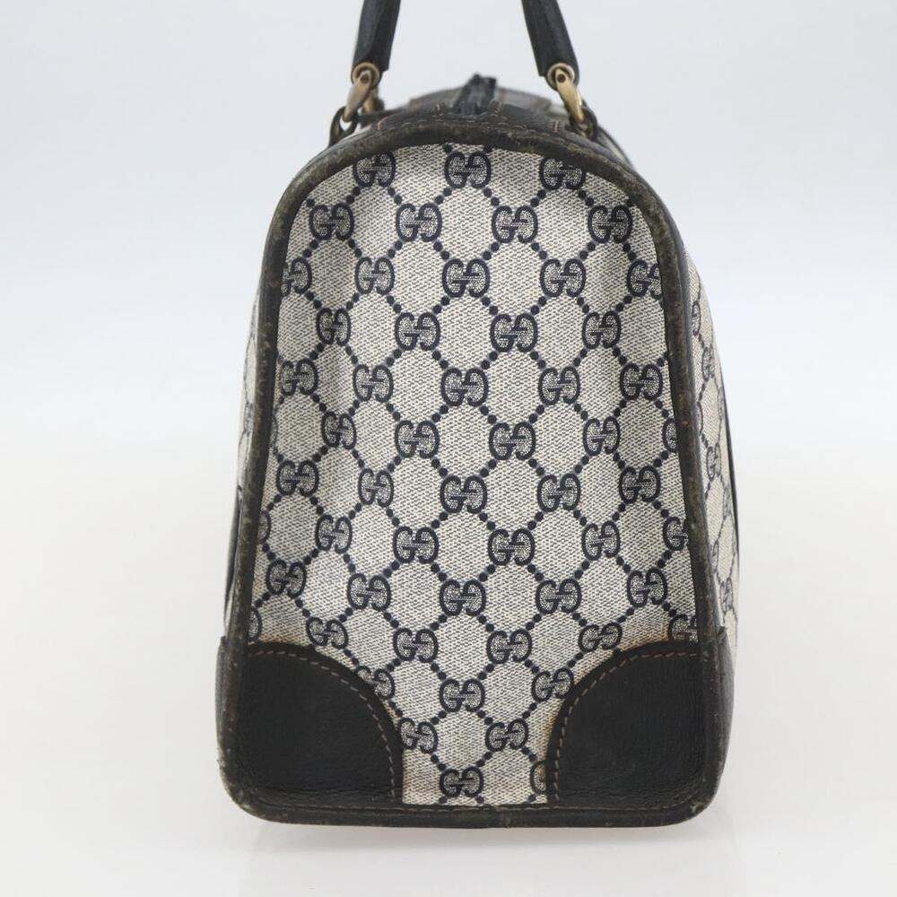 GUCCI GG Supreme Hand Bag PVC Navy Gold Auth ka1142 - Picture 4 of 16